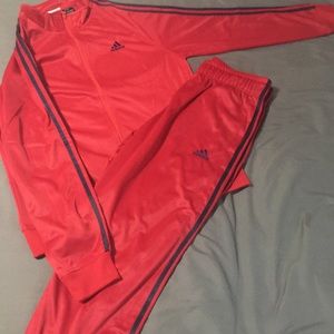 Men Adidas Size L Maroon/Navy Track Suite